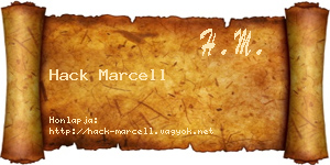 Hack Marcell névjegykártya